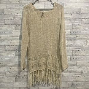 Entro Sweater Size Medium Tassels